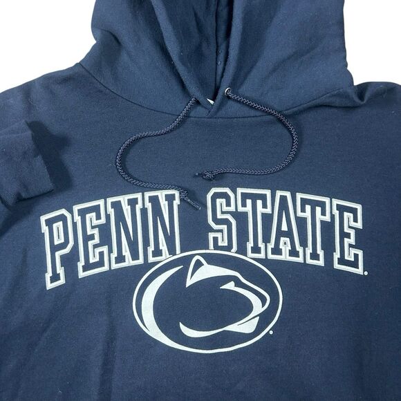 Champion Penn State Nittany Lions Hoodie Mens XL Blue Spell Out Eco Fleece - Picture 3 of 12